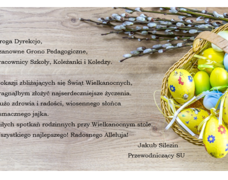 Życzenia Wielkanocne od Samorządu Uczniowskiego
